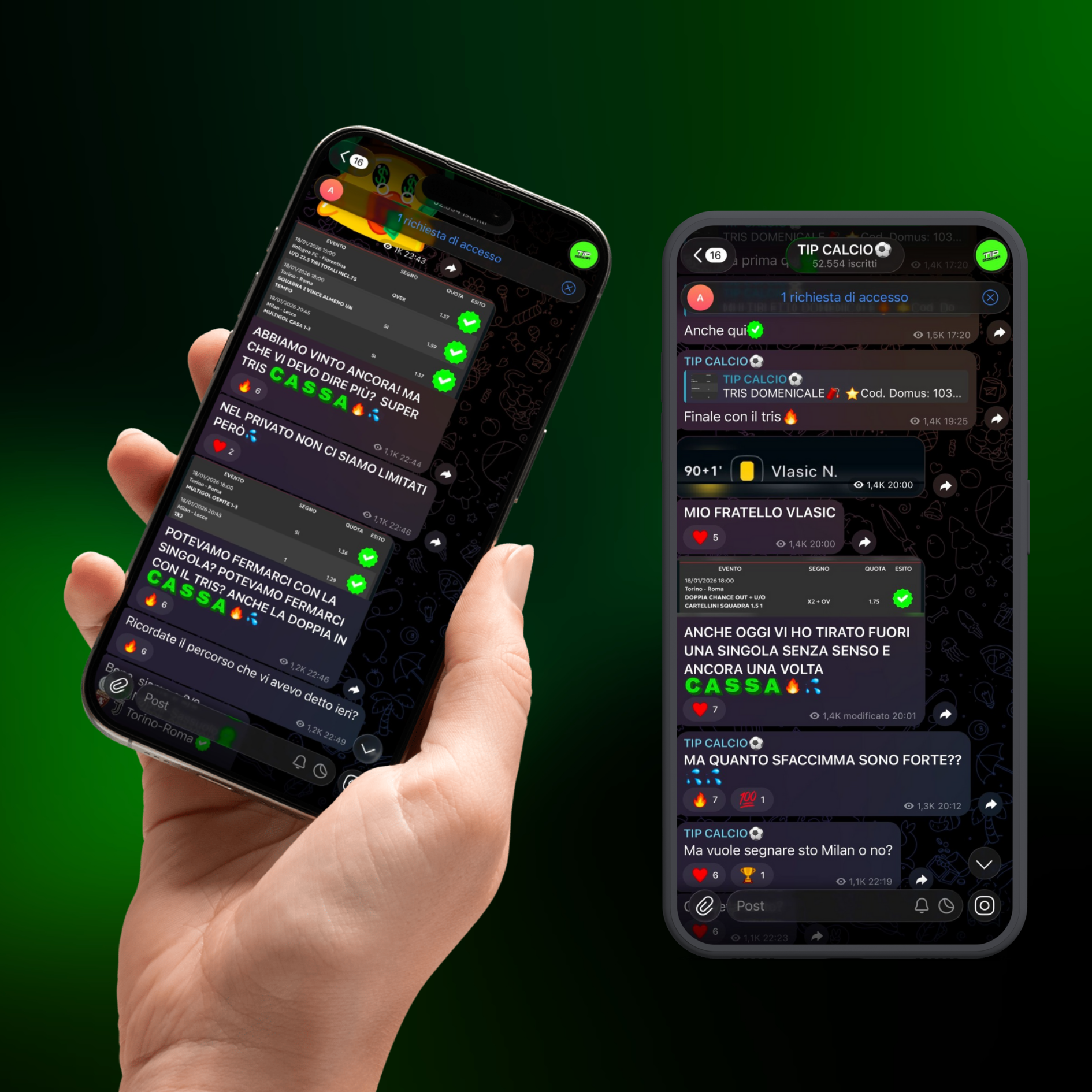 Screenshot Telegram Tip Calcio